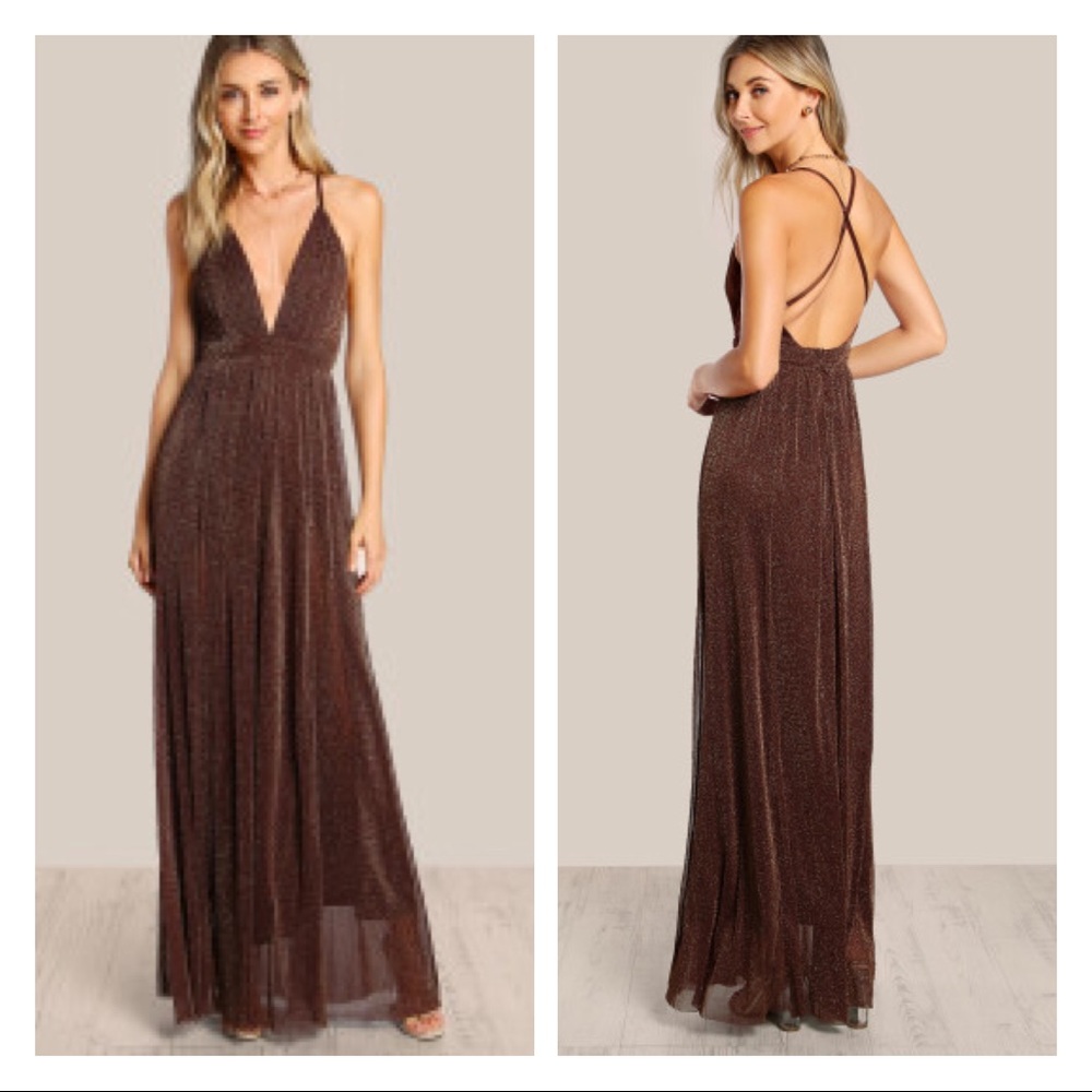 SALES ❗️Glitter Overlay Maxi Dress - Picture 2 of 8
